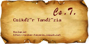 Csikár Tanázia névjegykártya